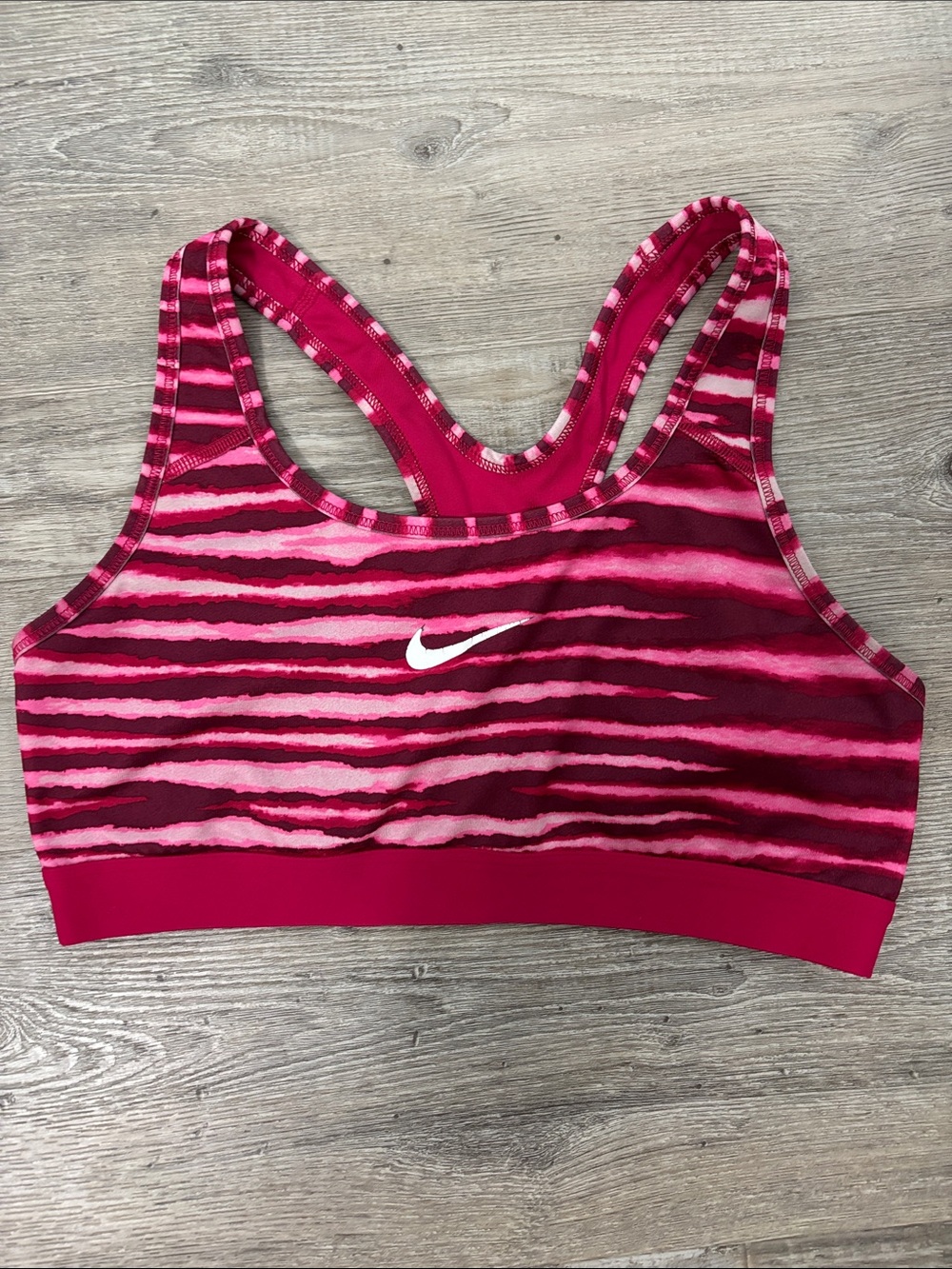 Nike Pink Multi-Stripe Racerback Sports Bra
